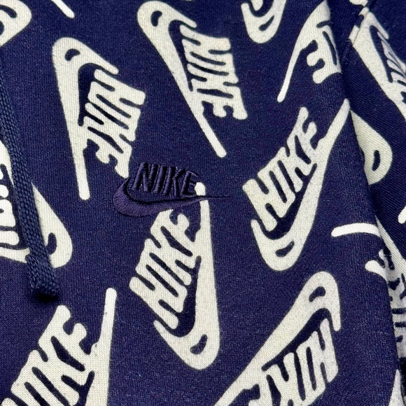 Nike Sport Black Yellow Volt Allover Print Pullover Hoodie Sz Large - Picture 7 of 12